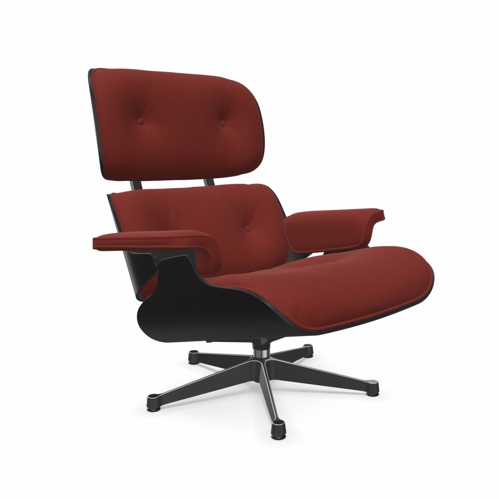Eames Lounge Chair Kastanie schwarz Stoff Calma