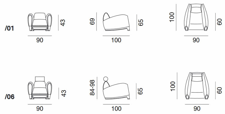 desede-sessel-ds-57-abmessungen