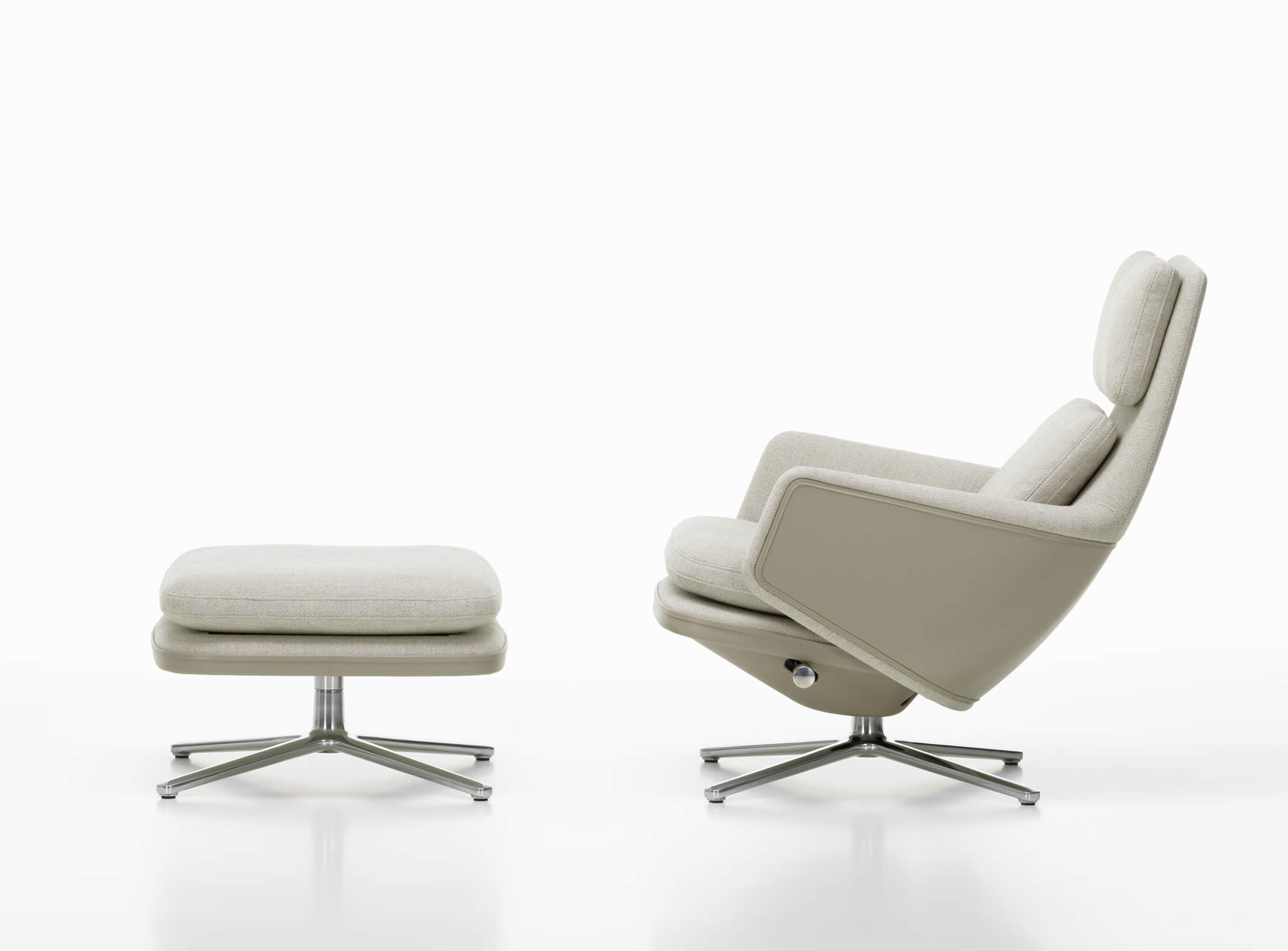 Grand Relax Sessel Stoff mit Leder Forte Dekor