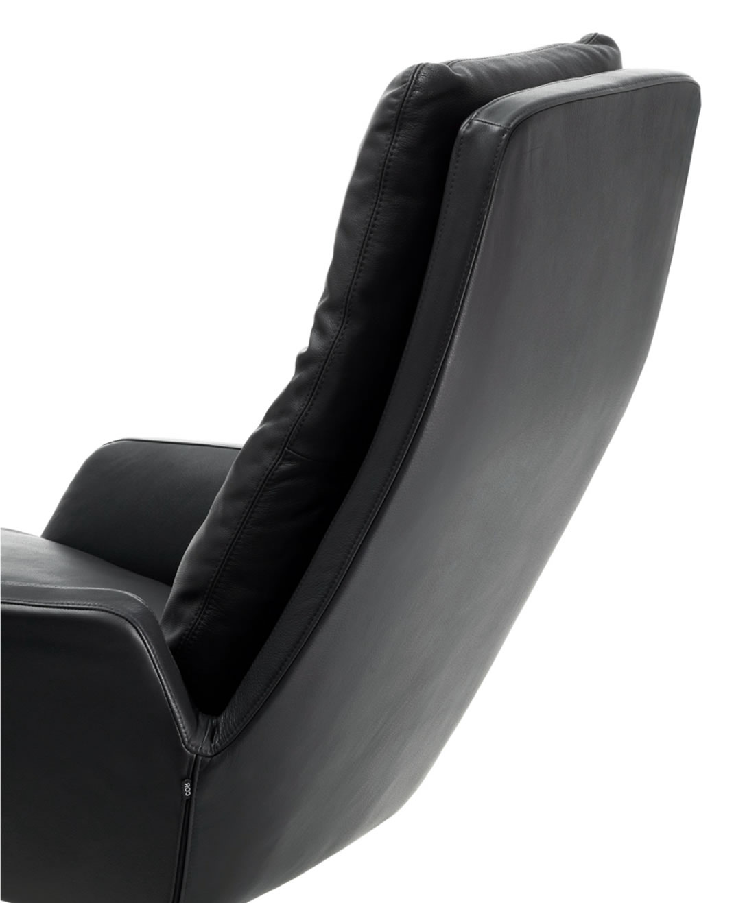 Cordia Sessel mit Hocker Leder schwarz