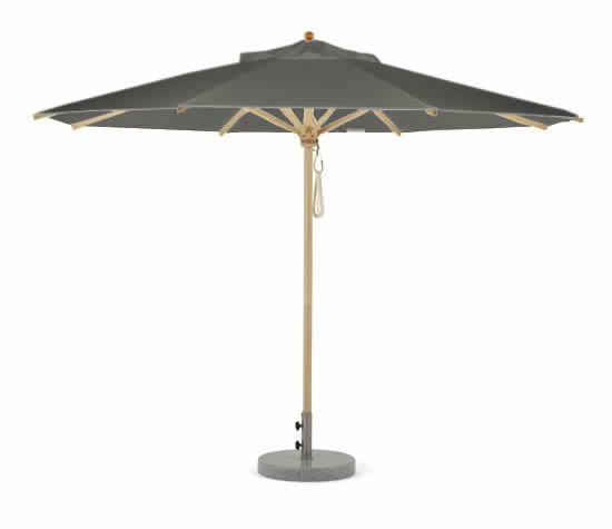 Klassiker Sonnenschirm mit Flaschenzug und Bodenplatte