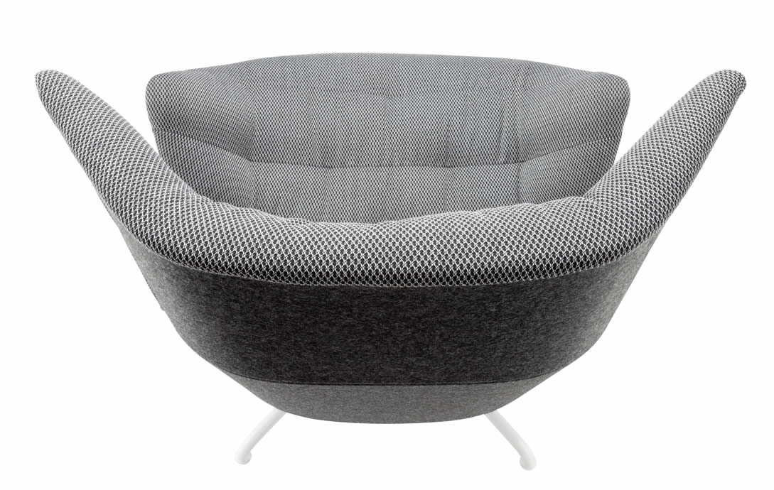 Lounge Sessel 808 "Grey" mit Hocker