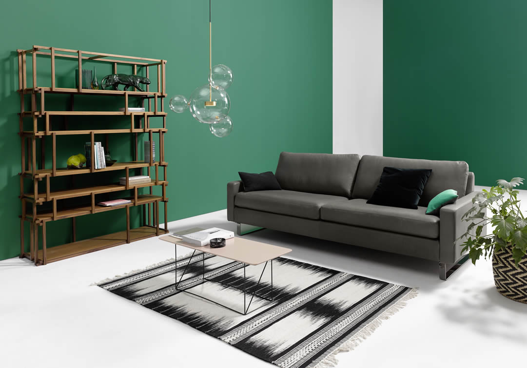 CONSETA Sofa 2 Sitzer Semi-Leder schwarz