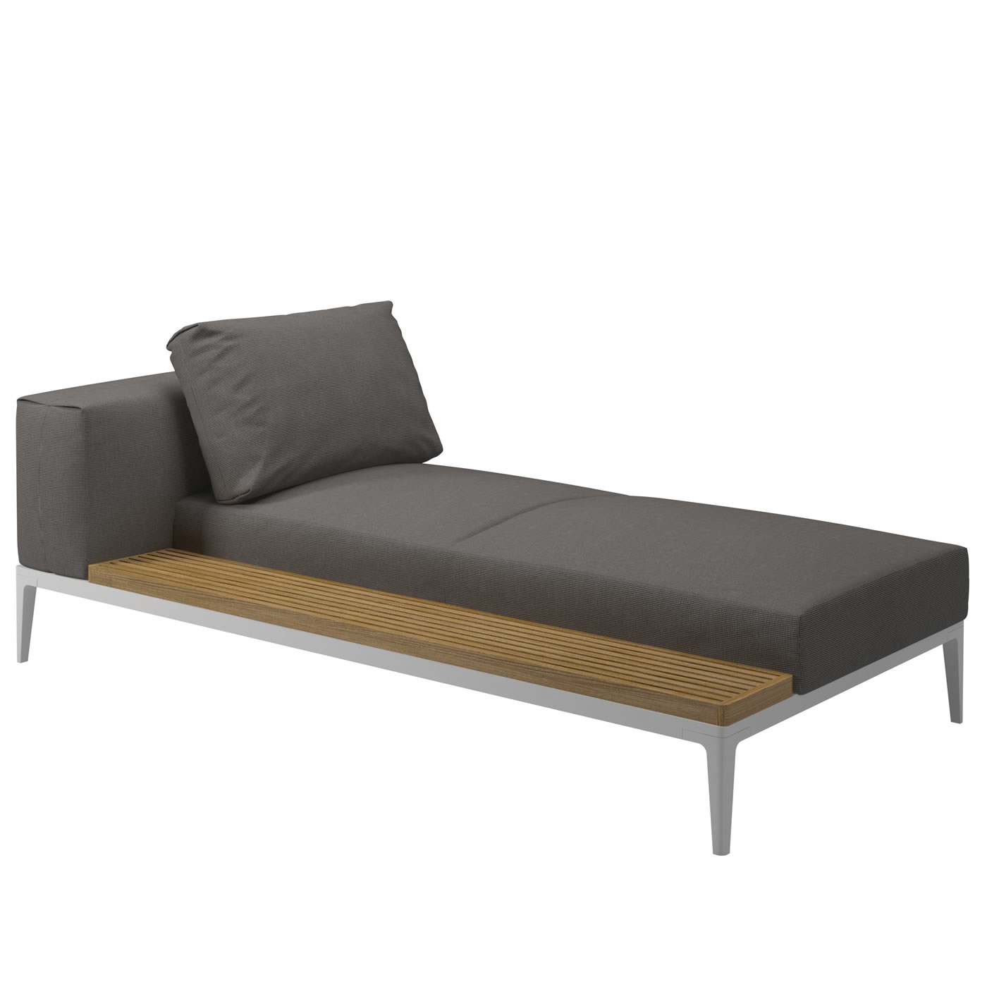 Grid Lounge Chaiselongue links/rechts mit Teakablage