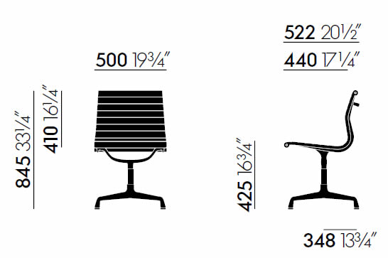 vitra-aluminium-chair-ea-101-abmessungen
