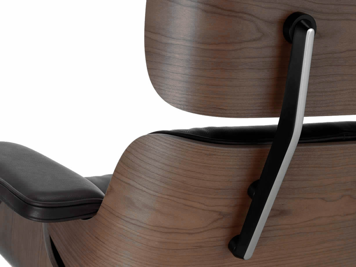 Eames Lounge Chair mit Ottoman Nussbaum Premium Leder