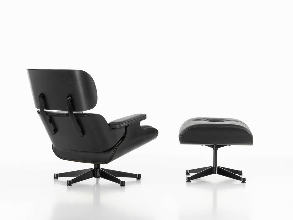 Lounge Chair groß & Ottoman black
