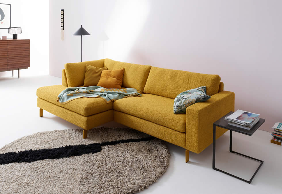CONSETA Sofa mit quadratischer Abschlussliege