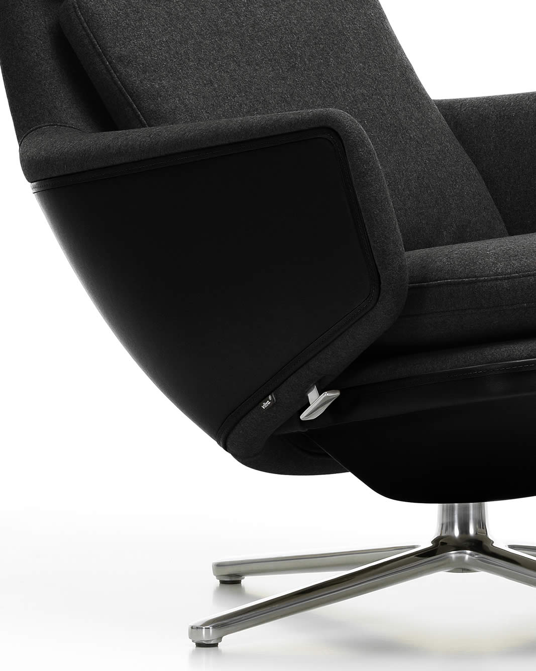 Grand Relax Sessel Stoff mit Leder Forte Dekor