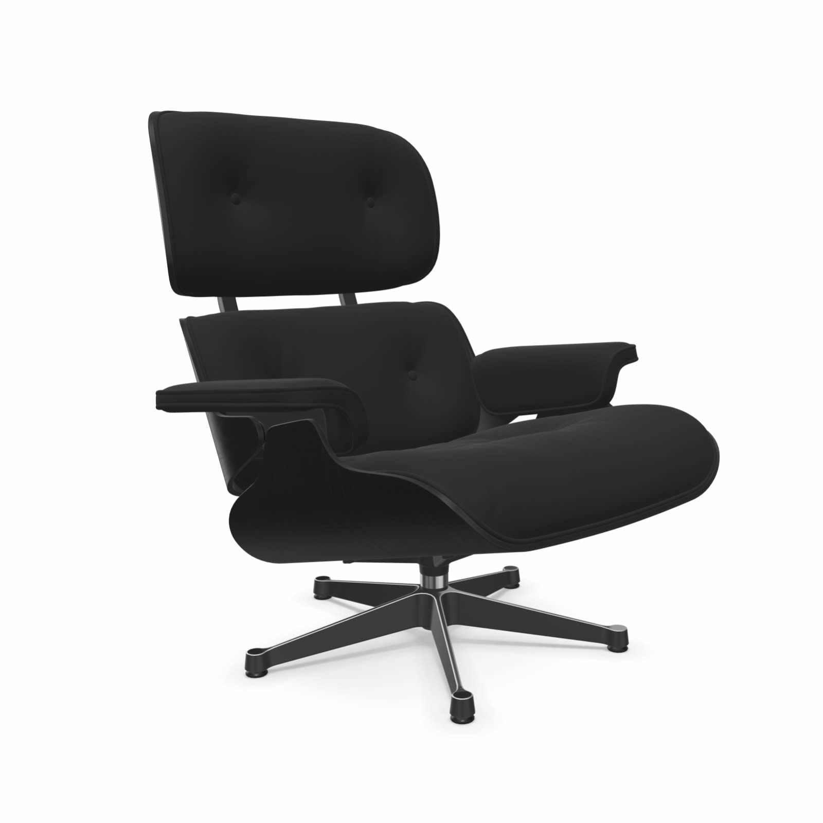 Eames Lounge Chair Kastanie schwarz Stoff Calma