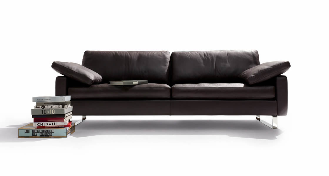 CONSETA Sofa 2 Sitzer Semi-Leder schwarz