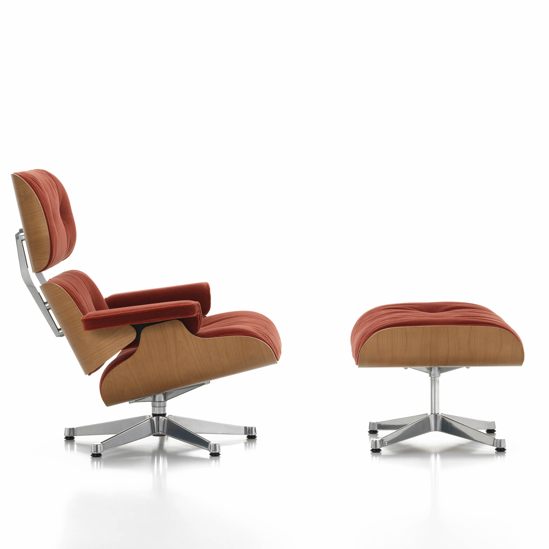 Eames Lounge Chair Kirsche natur Stoff Calma