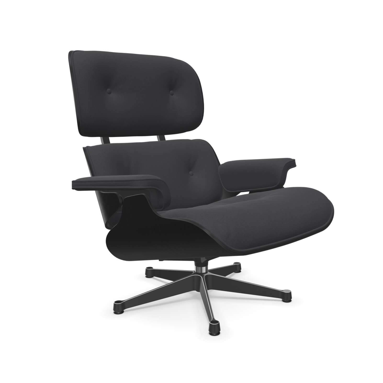 Eames Lounge Chair Kastanie schwarz Stoff Calma