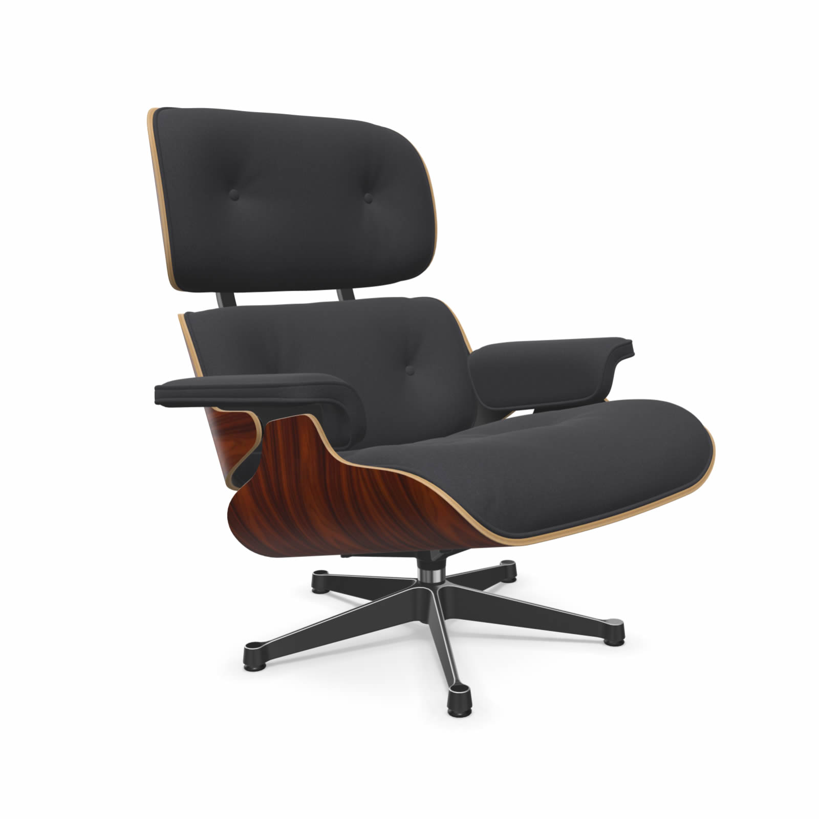 Eames Lounge Chair Santos Palisander Stoff Calma