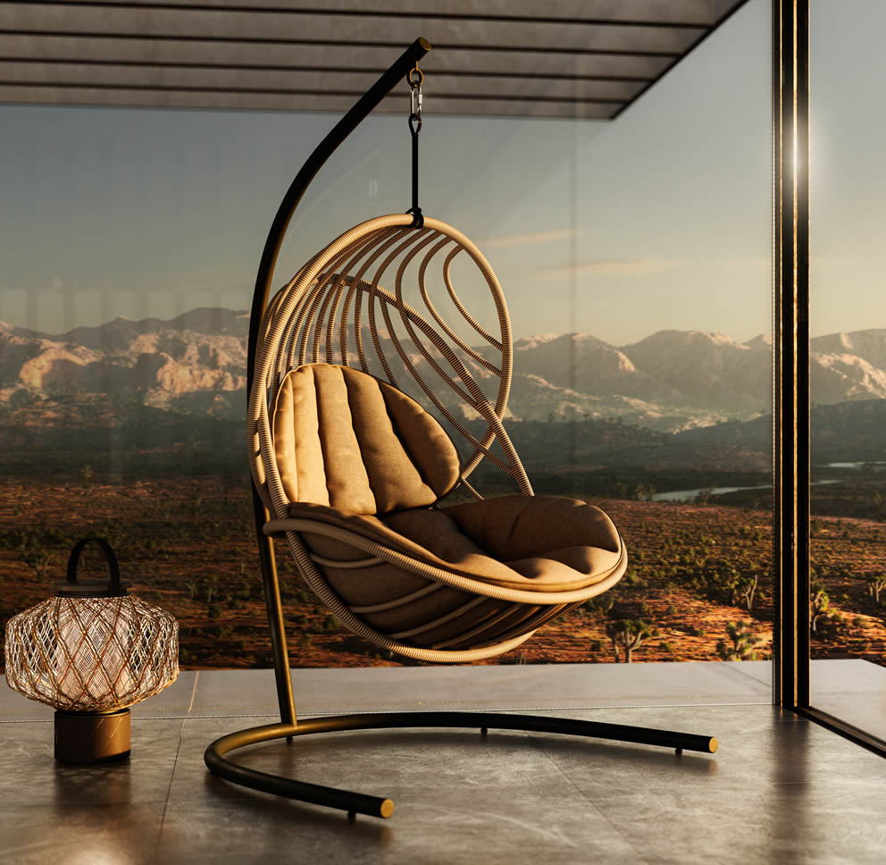 KIDA hängender Sessel inkl. Standfuß