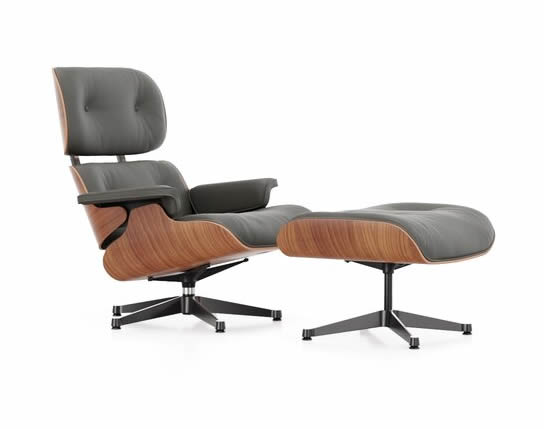 Lounge Chair mit Ottoman Leder Premium F