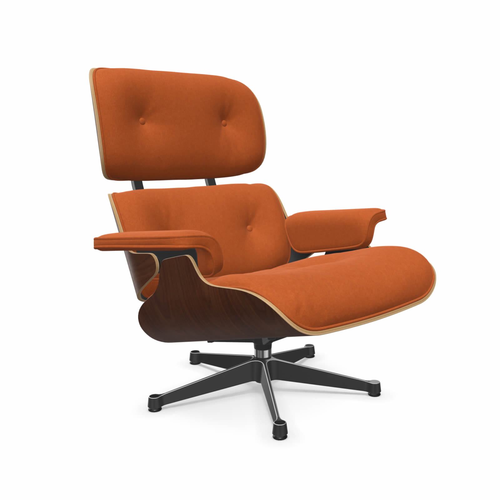 Eames Lounge Chair Nussbaum dunkel Stoff Calma