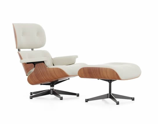 Lounge Chair mit Ottoman Leder Premium F