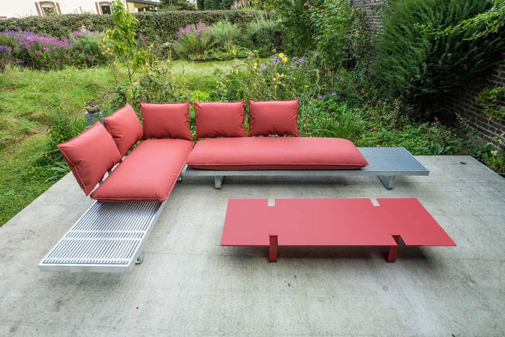 Outdoor Sofa L01 mit 3er Sitzkissen