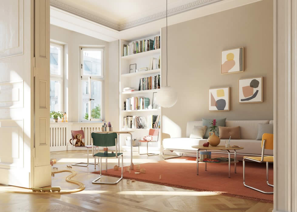 S 43 Kinderstuhl farbig gebeizt