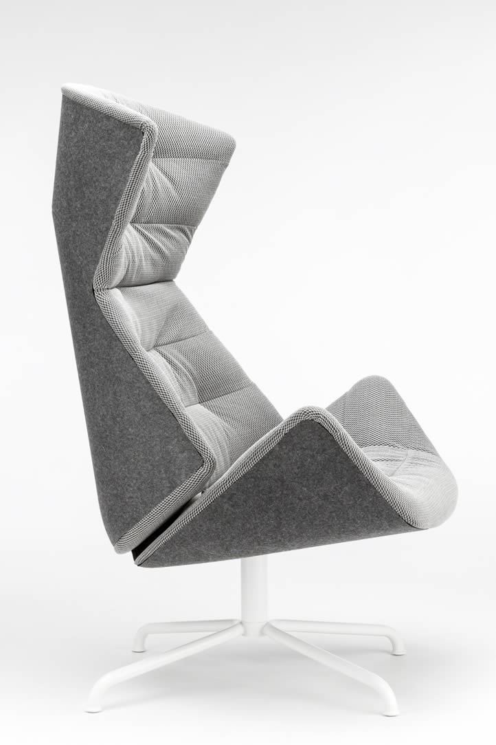 Lounge Sessel 808 "Grey" mit Hocker