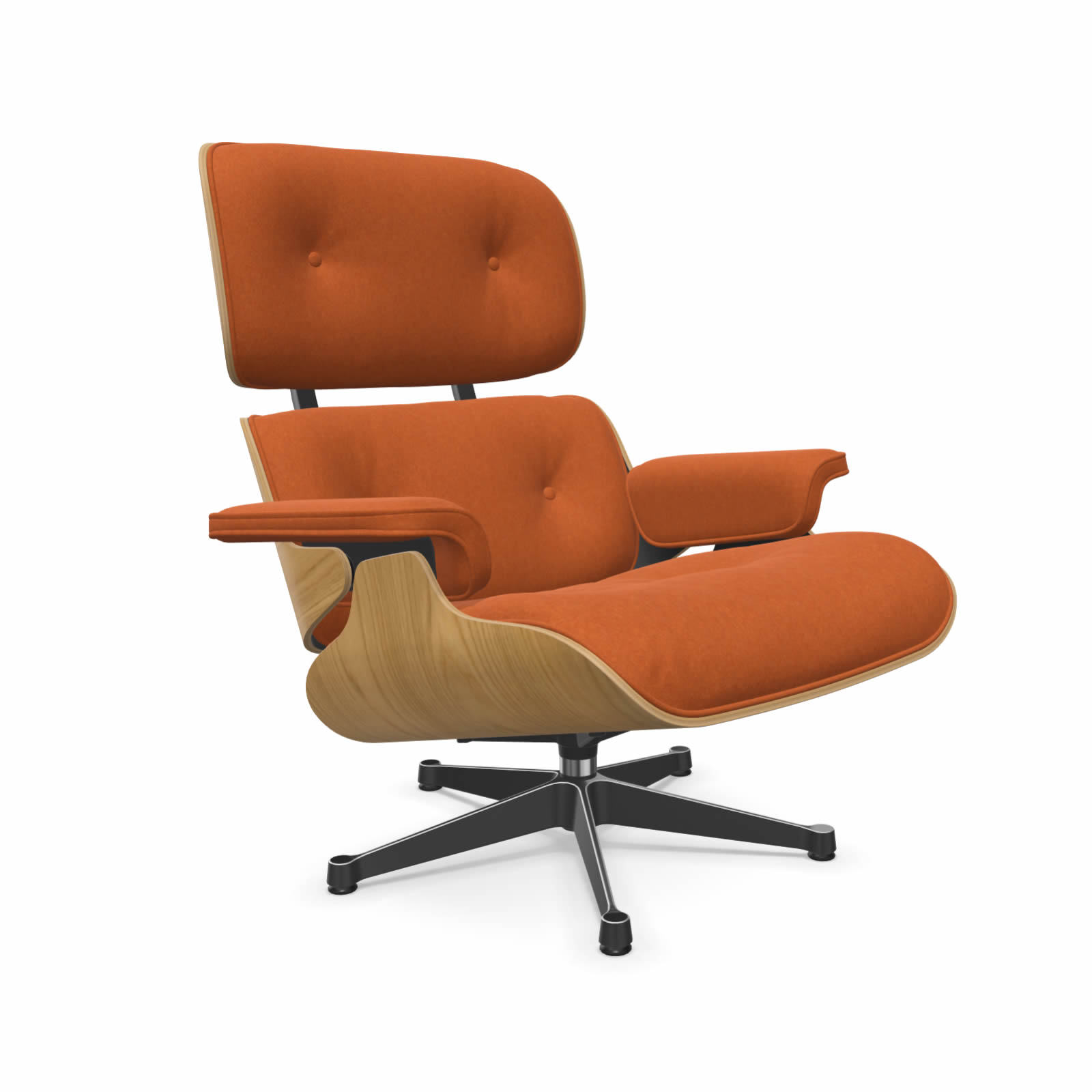 Eames Lounge Chair Kastanie natur Stoff Calma