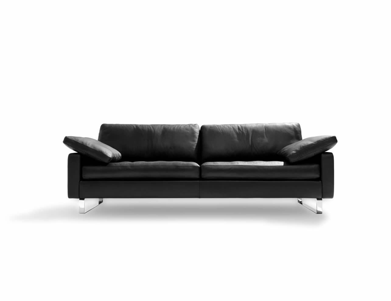 CONSETA Sofa 2 Sitzer Semi-Leder schwarz